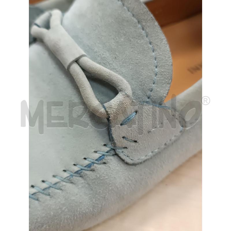 MOCASSINI PELLE UOMO MAGNANNI AZZURRO CARTA DA ZUCCHERO SCAMOSCIATI  | Mercatino dell'Usato Torino tenivelli 5