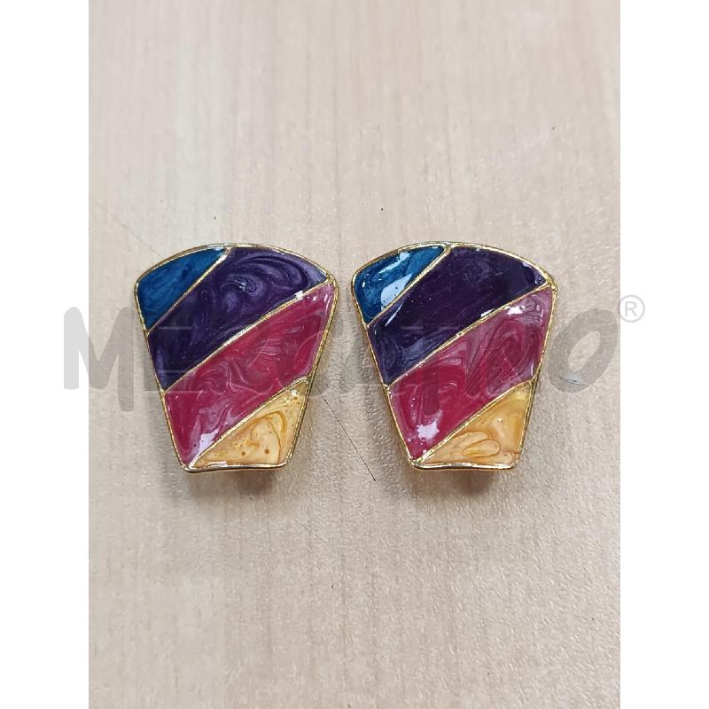 ORECCHINI ENNY MONACO SMALTATI BLU VIOLA ROSA GIALLO CLIPS | Mercatino dell'Usato Torino tenivelli 1