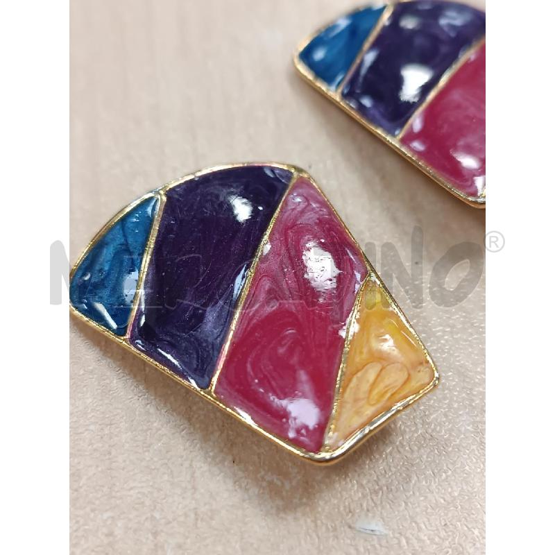 ORECCHINI ENNY MONACO SMALTATI BLU VIOLA ROSA GIALLO CLIPS | Mercatino dell'Usato Torino tenivelli 4