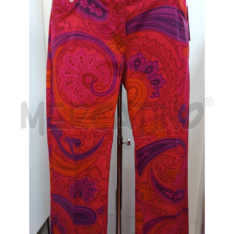 PANTALONE DONNA ETRO FANTASIA FLOREALE ROSSA VIOLA  | Mercatino dell'Usato Torino tenivelli 4