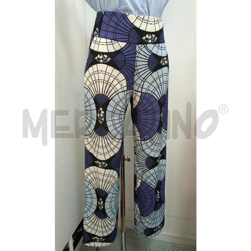 PANTALONE DONNA NUMEROPRIMO FANTASIA GEOMETRIA VIOLA LILLA NERO  | Mercatino dell'Usato Torino tenivelli 1