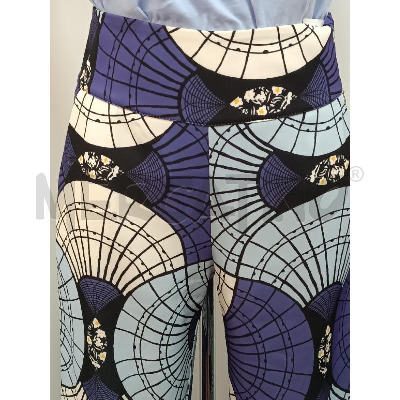 PANTALONE DONNA NUMEROPRIMO FANTASIA GEOMETRIA VIOLA LILLA NERO  | Mercatino dell'Usato Torino tenivelli 2