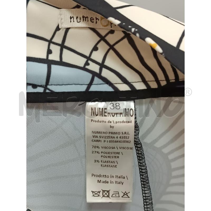 PANTALONE DONNA NUMEROPRIMO FANTASIA GEOMETRIA VIOLA LILLA NERO  | Mercatino dell'Usato Torino tenivelli 5