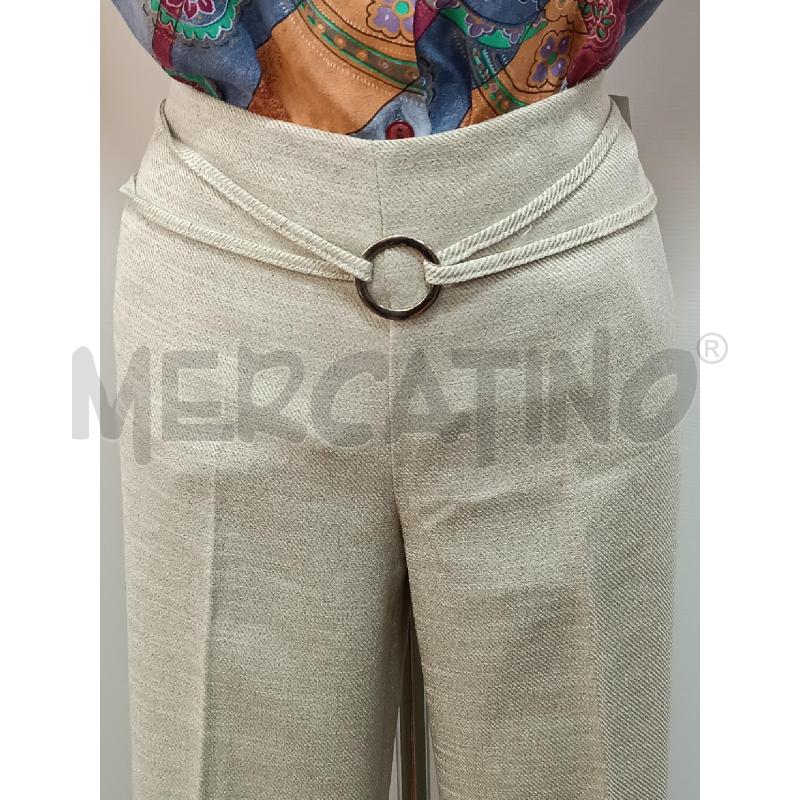 PANTALONE DONNA SEVENTY SEVEN 977 BEIGE CINTURA CON DISCO DI METALLO  | Mercatino dell'Usato Torino tenivelli 2