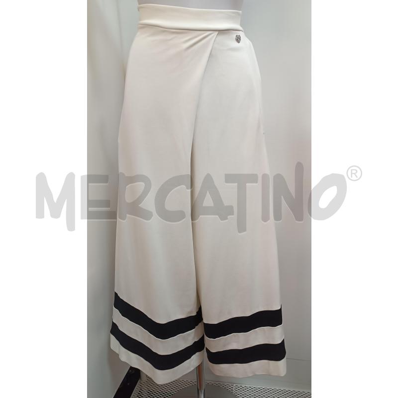 PANTALONE DONNA TWINSET DI FELPA BIANCHI INSERTI FASCE NERE  | Mercatino dell'Usato Torino tenivelli 1