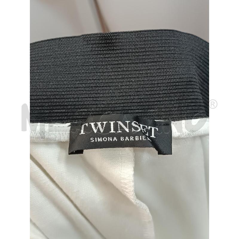 PANTALONE DONNA TWINSET DI FELPA BIANCHI INSERTI FASCE NERE  | Mercatino dell'Usato Torino tenivelli 4