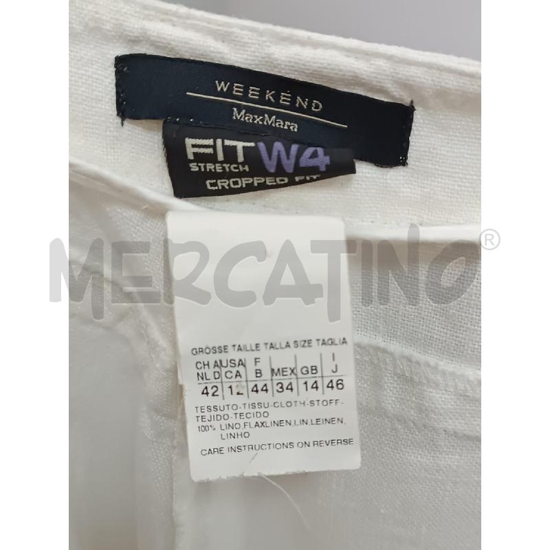 PANTALONE DONNA WEEKEND MAX MARA LINO BIANCO A PALAZZO  | Mercatino dell'Usato Torino tenivelli 5