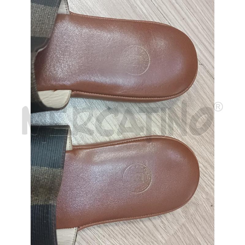 PANTOFOLE DONNA FENDI PELLE MARRONE + BUSTA  | Mercatino dell'Usato Torino tenivelli 3