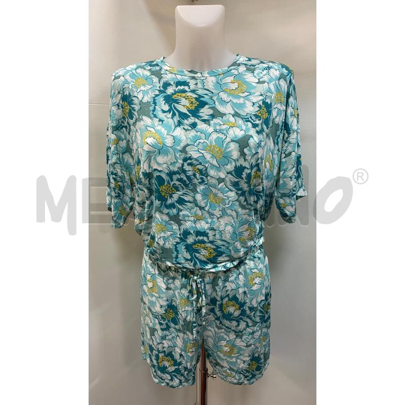 PIGIAMA DONNA INTIMISSIMI BLU FLOREALE PANTALONCINO + CANOTTA + TSHIRT  | Mercatino dell'Usato Torino tenivelli 1