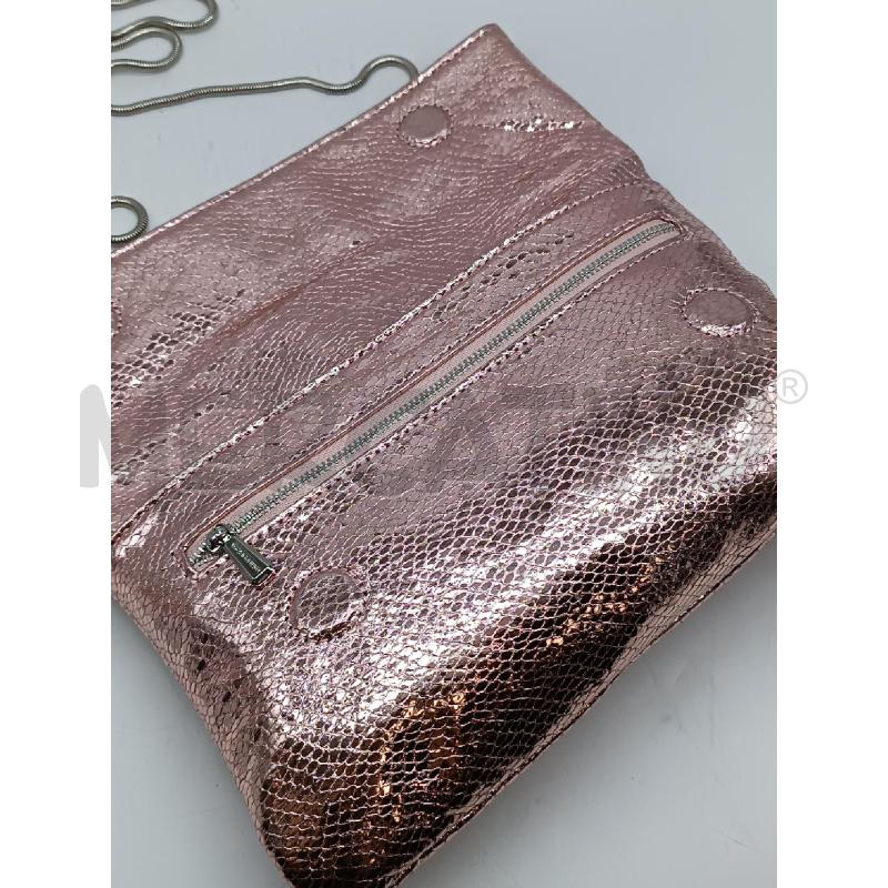 POCHETTE RETTILE ROSA METALIZZATO  | Mercatino dell'Usato Torino tenivelli 3
