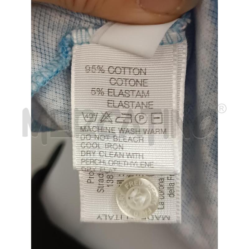 POLO DONNA FRED PERRY AZZURRA FIORELLINI BIANCHI  | Mercatino dell'Usato Torino tenivelli 4