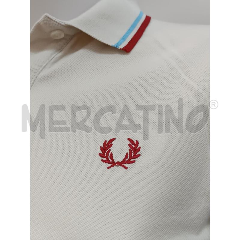 POLO DONNA FRED PERRY BEIGE BORDO RIGHE BLU ROSSO  | Mercatino dell'Usato Torino tenivelli 3