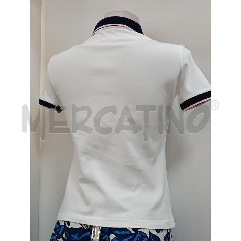 POLO DONNA FRED PERRY BIANCA BORDO BLU E ROSA  | Mercatino dell'Usato Torino tenivelli 3
