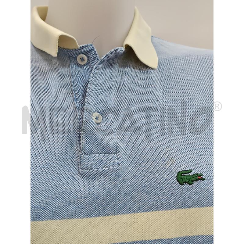 POLO DONNA LACOSTE RIGHE AZZURRE BEIGE ROSA | Mercatino dell'Usato Torino tenivelli 2