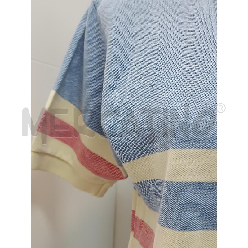 POLO DONNA LACOSTE RIGHE AZZURRE BEIGE ROSA | Mercatino dell'Usato Torino tenivelli 3