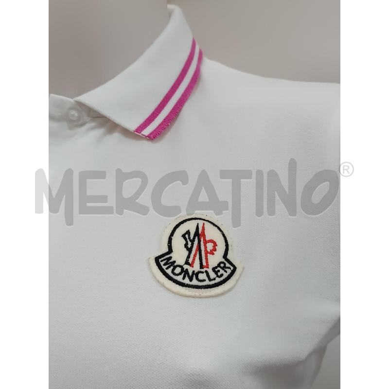POLO DONNA MONCLER BIANCA BORDI ROSA  | Mercatino dell'Usato Torino tenivelli 2