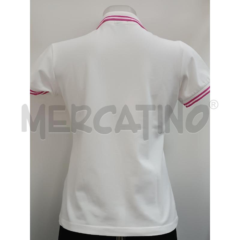 POLO DONNA MONCLER BIANCA BORDI ROSA  | Mercatino dell'Usato Torino tenivelli 3