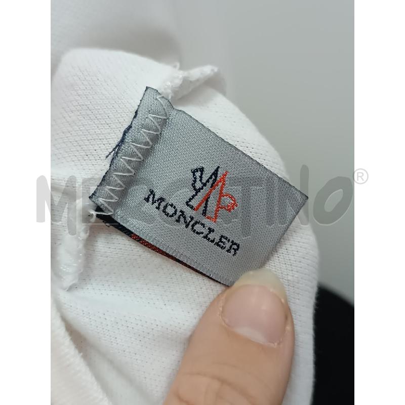 POLO DONNA MONCLER BIANCA BORDI ROSA  | Mercatino dell'Usato Torino tenivelli 4