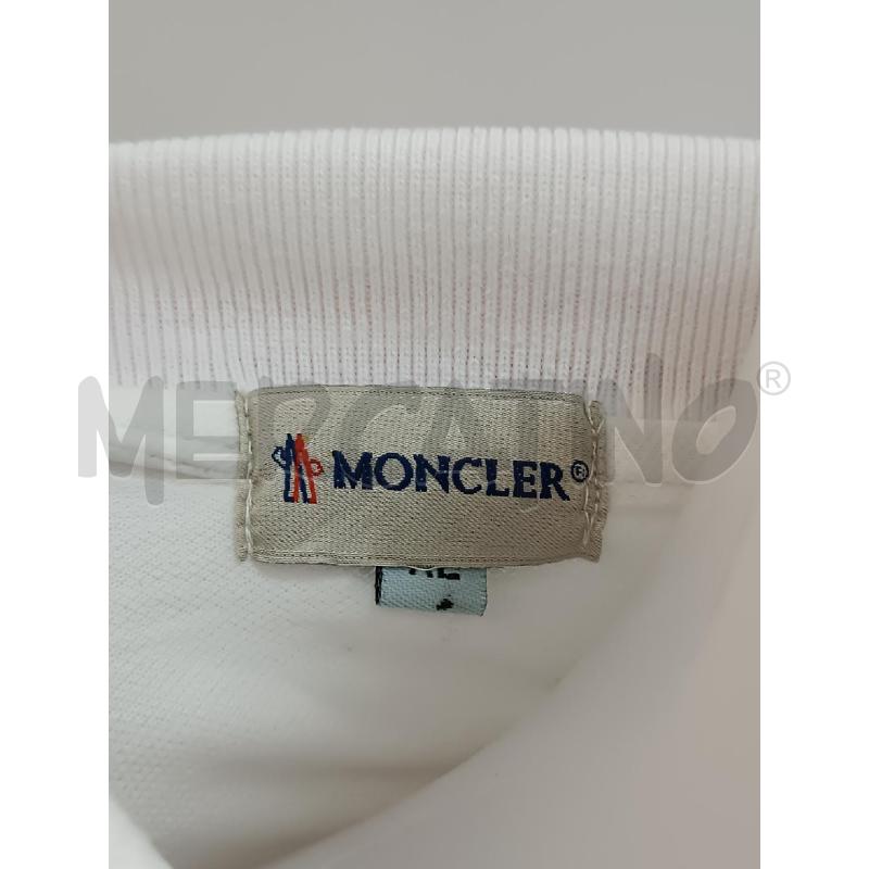 POLO DONNA MONCLER BIANCA BORDI ROSA  | Mercatino dell'Usato Torino tenivelli 5