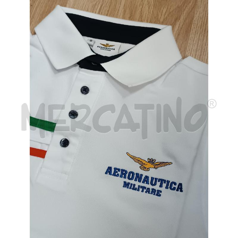 POLO UOMO AERONAUTICA MILITARE BIANCA 1/2 MANICA  | Mercatino dell'Usato Torino tenivelli 3