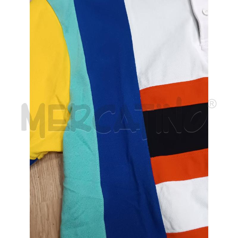 POLO UOMO BILLIONAIRE BIANCO RIGHE  AZZURRE ROSSE GIALLE NERE | Mercatino dell'Usato Torino tenivelli 2