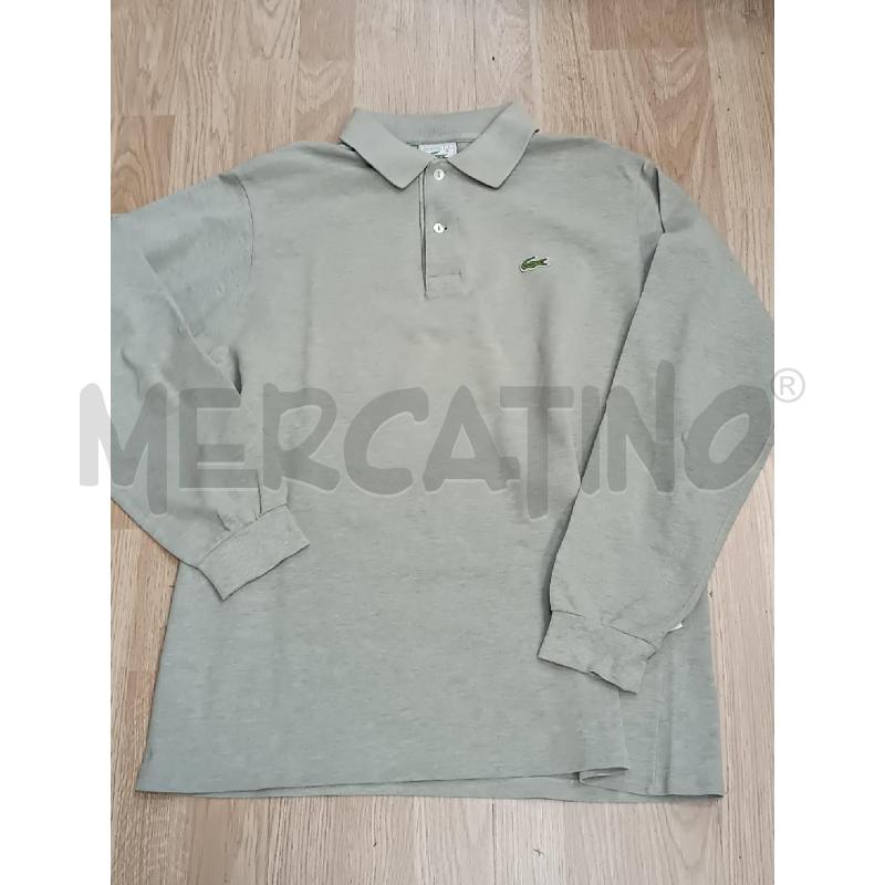 POLO UOMO LACOSTE GRIGIO MANICHE LUNGHE  | Mercatino dell'Usato Torino tenivelli 1