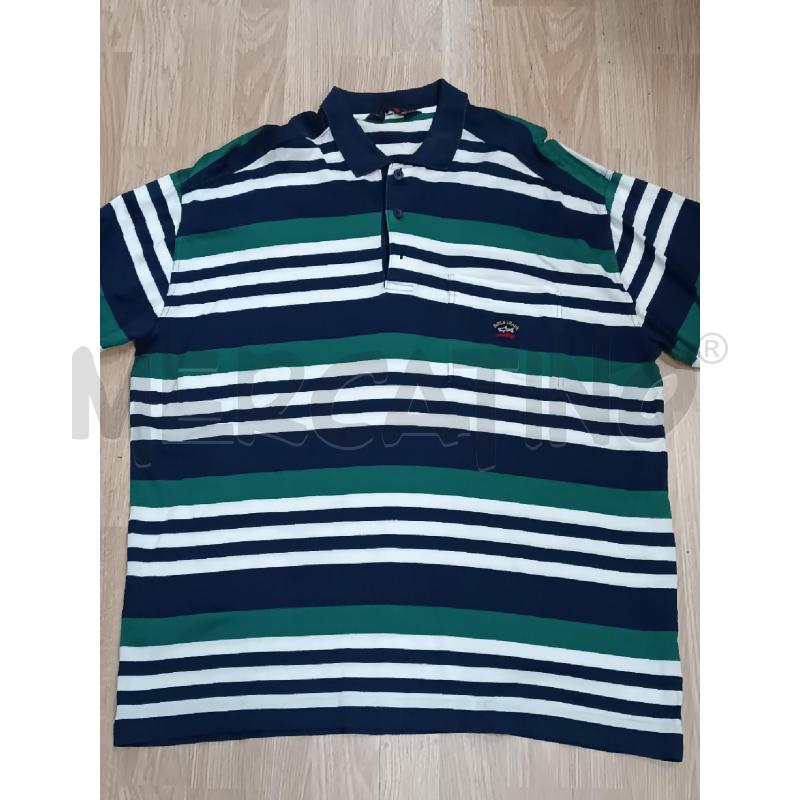 POLO UOMO PAUL SHARK RIGHE BLU VERDE BIANCHE | Mercatino dell'Usato Torino tenivelli 1