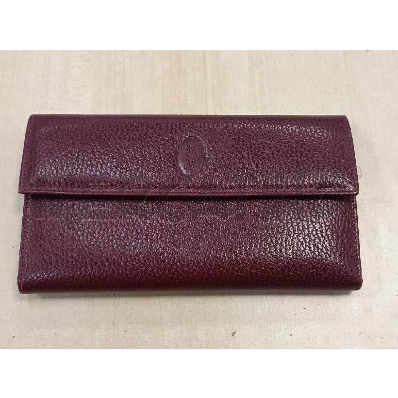 PORTA FOGLIO CARTIER UN PELLE BORDEAUX  | Mercatino dell'Usato Torino tenivelli 1