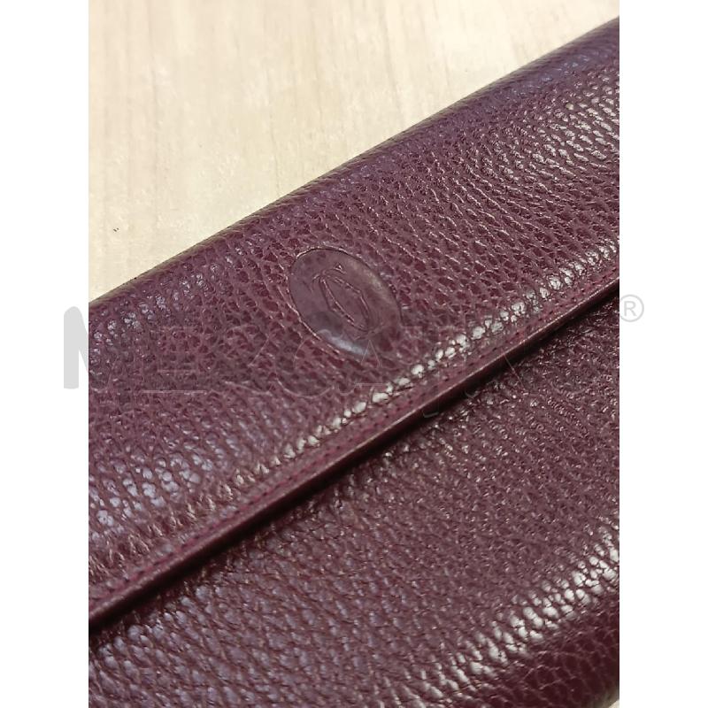 PORTA FOGLIO CARTIER UN PELLE BORDEAUX  | Mercatino dell'Usato Torino tenivelli 2