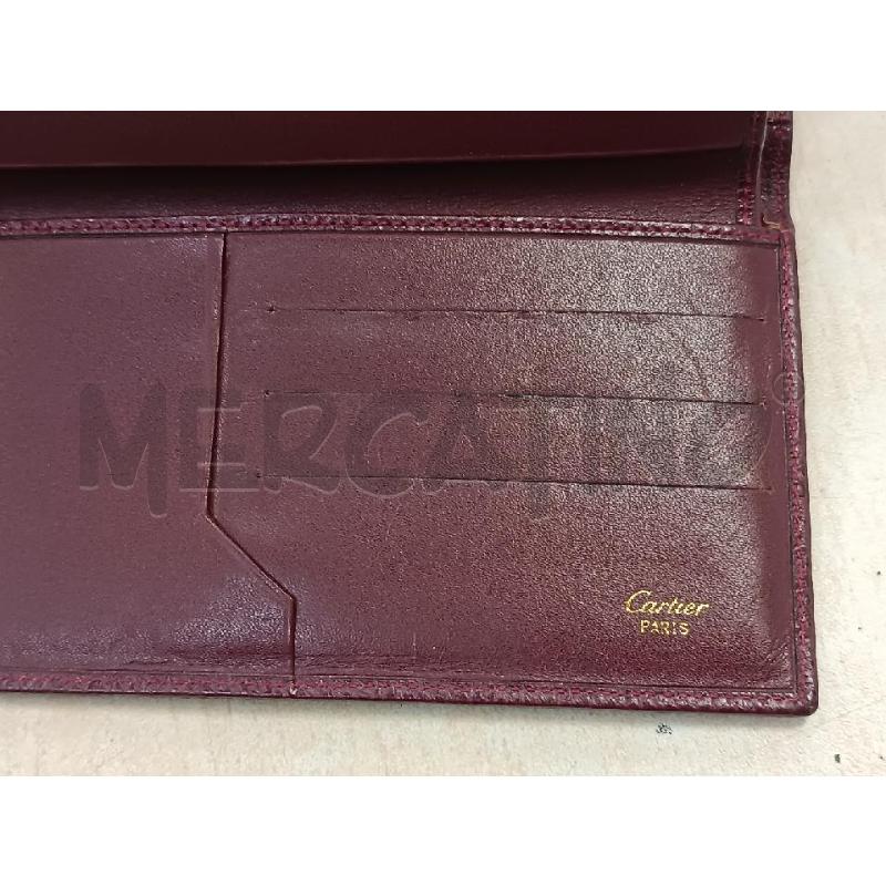 PORTA FOGLIO CARTIER UN PELLE BORDEAUX  | Mercatino dell'Usato Torino tenivelli 4