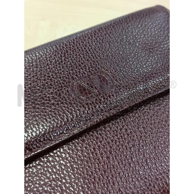 PORTA FOGLIO VALENTINO GARAVANI BORDEAUX VERA PELLE MARTELLATA  | Mercatino dell'Usato Torino tenivelli 2