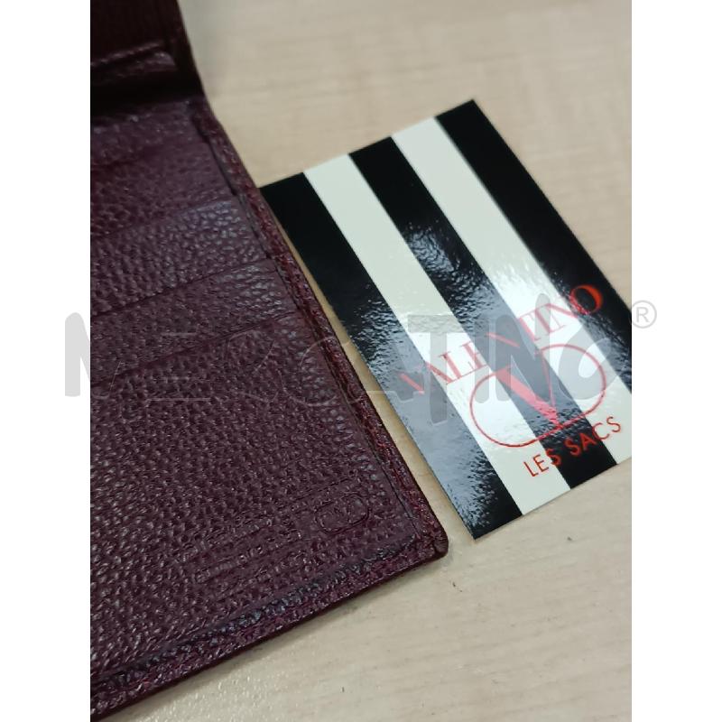 PORTA FOGLIO VALENTINO GARAVANI BORDEAUX VERA PELLE MARTELLATA  | Mercatino dell'Usato Torino tenivelli 4