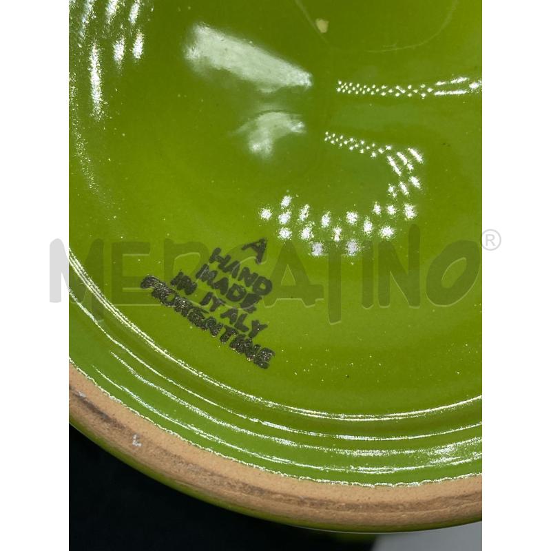 POTICHE VASO PORCELLANA FIORENTINE VERDE DORATA DIPINTA  | Mercatino dell'Usato Torino tenivelli 4