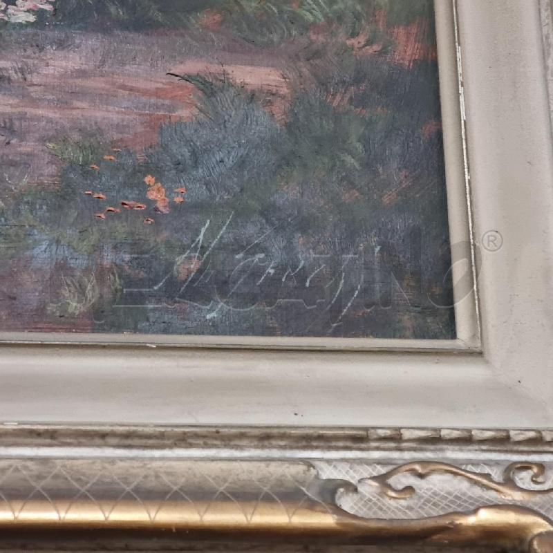 QUADRO GRANDE PAESAGGIO LACUSTRE  CORN EPOCA | Mercatino dell'Usato Torino tenivelli 2