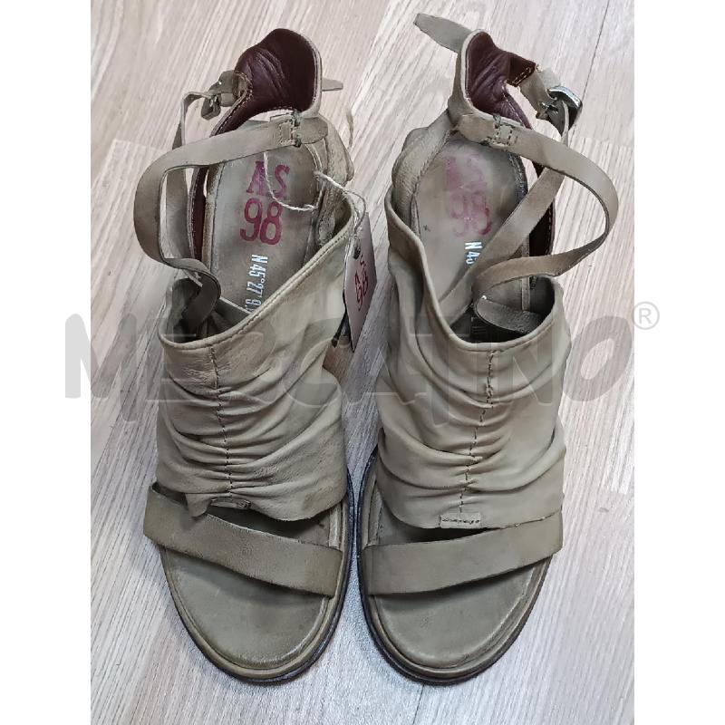 SANDALI DONNA A.S. 98 PELLE BEIGE E TACCO 8CM  | Mercatino dell'Usato Torino tenivelli 2