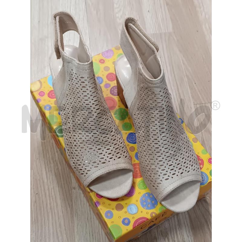 SANDALI DONNA CAFE COST BEIGE TRAFORATO  | Mercatino dell'Usato Torino tenivelli 1