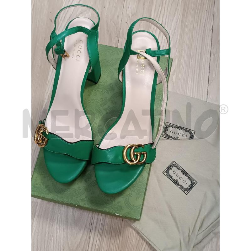 SANDALI DONNA GUCCI VERDE TACCO 9CM | Mercatino dell'Usato Torino tenivelli 1