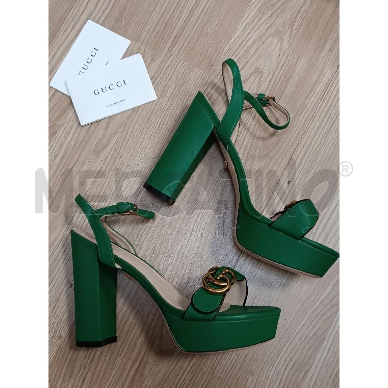 SANDALI DONNA GUCCI VERDE TACCO 9CM | Mercatino dell'Usato Torino tenivelli 2