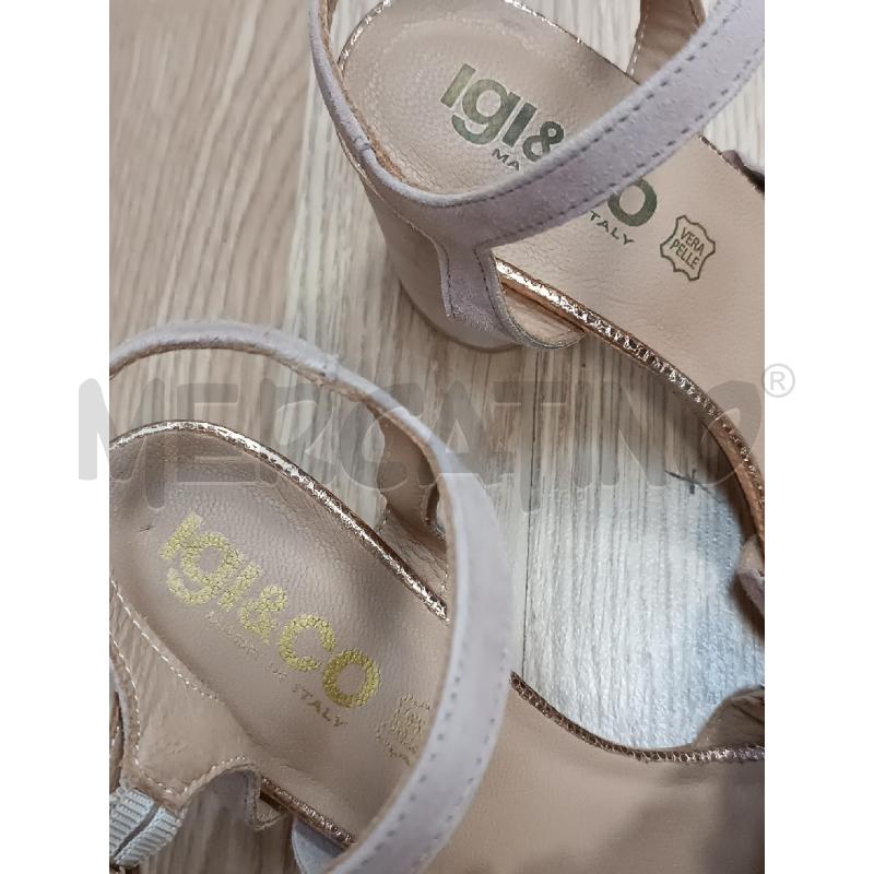 SANDALI DONNA IGI&CO BEIGE SCAMOSCIATO SUOLA LUCCICANTE  | Mercatino dell'Usato Torino tenivelli 4