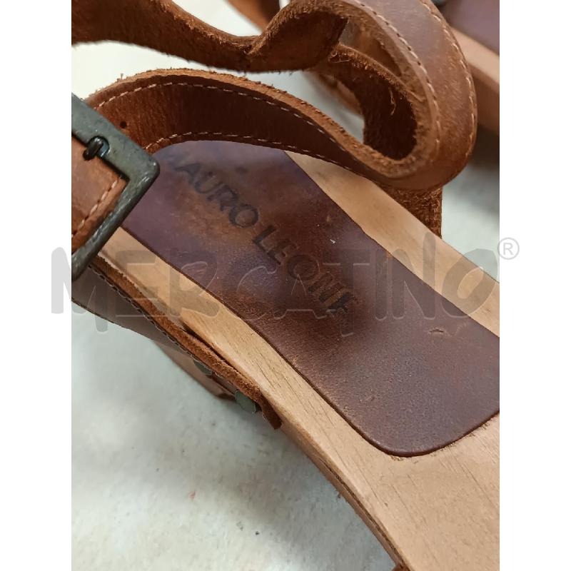 SANDALI DONNA MAURO LEONE SUOLA DI LEGNO E PELLE  | Mercatino dell'Usato Torino tenivelli 4