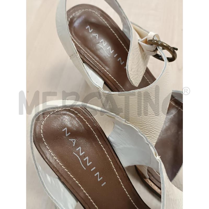 SANDALI DONNA NANNINI VERNICE BIANCO PANNA TACCO 6CM  | Mercatino dell'Usato Torino tenivelli 4