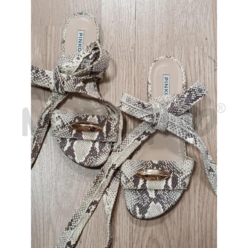 SANDALI DONNA PINKO RETTILE BEIGE MARRONE  | Mercatino dell'Usato Torino tenivelli 1