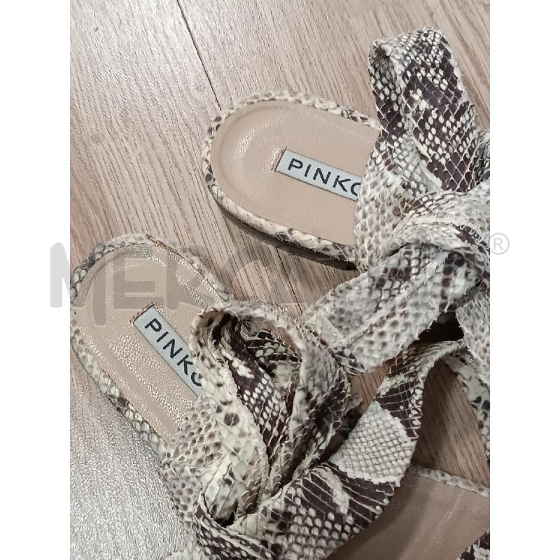 SANDALI DONNA PINKO RETTILE BEIGE MARRONE  | Mercatino dell'Usato Torino tenivelli 2