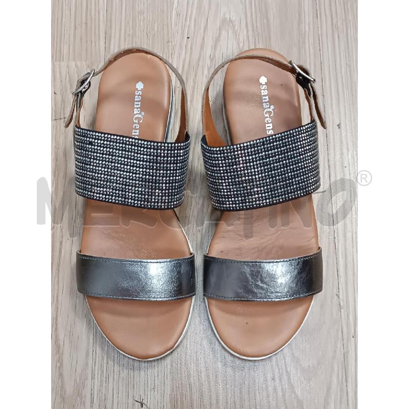 SANDALI DONNA SANA'GENS BEIGE GRIGIO CON STRASS  | Mercatino dell'Usato Torino tenivelli 1