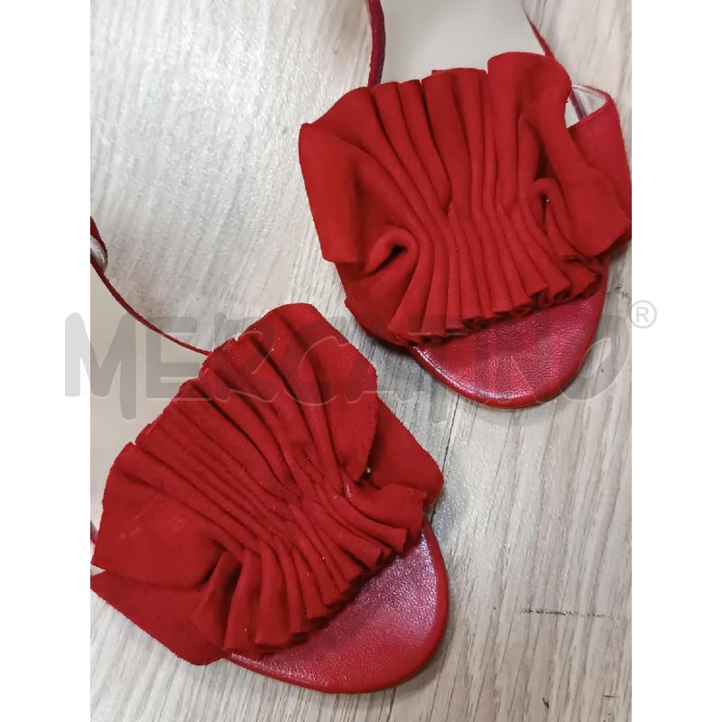SANDALI DONNA SCAMOSCIATE ROSSE TACCO 10CM ME | Mercatino dell'Usato Torino tenivelli 2