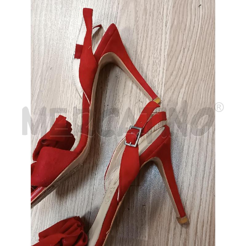 SANDALI DONNA SCAMOSCIATE ROSSE TACCO 10CM ME | Mercatino dell'Usato Torino tenivelli 4