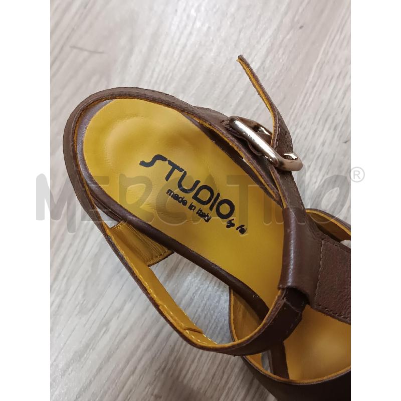 SANDALI DONNA STUDIO PELLE MARRONE | Mercatino dell'Usato Torino tenivelli 4
