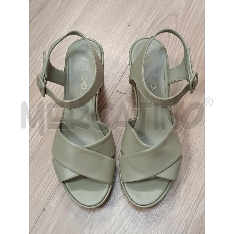 SANDALI DONNA STUDIO PELLE VERDE SALVIA | Mercatino dell'Usato Torino tenivelli 1