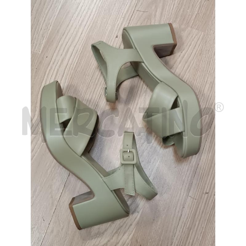 SANDALI DONNA STUDIO PELLE VERDE SALVIA | Mercatino dell'Usato Torino tenivelli 2