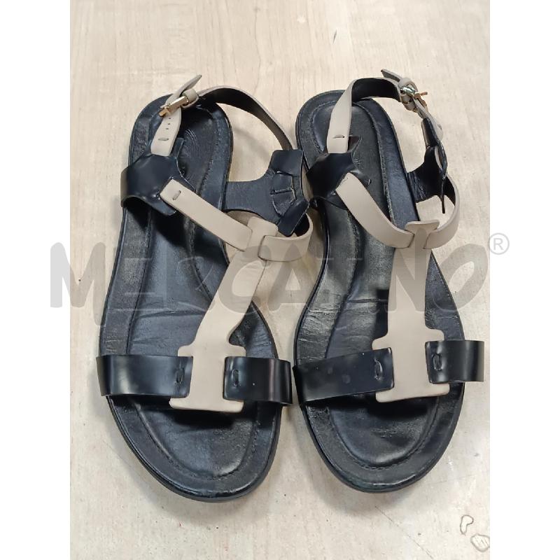 SANDALI DONNA TOD'S NERI BEIGE VERA PELLE  | Mercatino dell'Usato Torino tenivelli 1